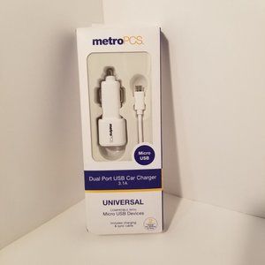 Cell Phone Dual Port USB Car Charger 3.1A Universal Micro USB with 4 ft cable